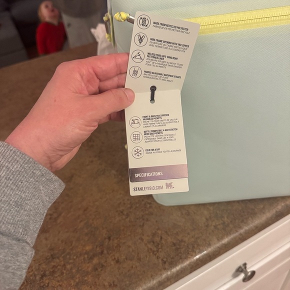 Stanley Midi Cooler Backpack in Light Gray and Yellow - Picture 4 of 7